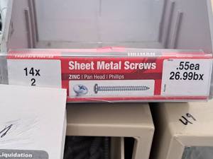 lot 1443 image: Lot of (160) Hillman Zinc Sheet Metal Screws 14x2  Pan Head  Phillips Drive #H80123