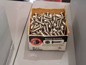 lot 1446 image: Lot of (100) Hillman Stainless Steel Sheet Metal Screws 8x58  Pan Head  Phillips Drive #H823260
