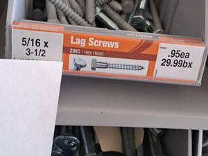 lot 1464 image: Lot of (50) Hillman Zinc Lag Screws 516x3-12  Hex Head #H230060