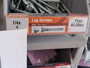 lot 1465 image: Lot of (60) Hillman Zinc Lag Screws 14x4  Hex Head #H230027