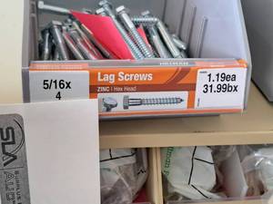 lot 1467 image: Lot of (36) Hillman Zinc Lag Screws 516x4  Hex Head #H230063