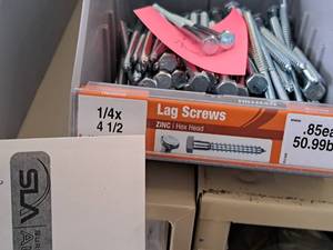 lot 1470 image: Lot of (100) Hillman Zinc Lag Screws 14x4-12  Hex Head #H230030