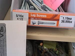 lot 1471 image: Lot of (48) Hillman Zinc Lag Screws 516x4-12  Hex Head #H230065