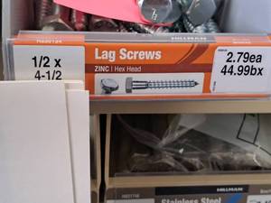 lot 1476 image: Lot of (25) Hillman Galvanized Lag Screws 12x4-12  Hex Head #H812099