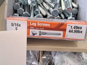 lot 1487 image: Lot of (50) Hillman Zinc Lag Screws 516x5  Hex Head #H230068