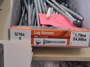 lot 1492 image: Lot of (54) Hillman Zinc Lag Screws 516x6  Hex Head #H230069