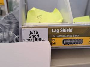 lot 1497 image: Lot of (105) Hillman 516 Short Lag Screw Shield  12 Drill  For Concrete, Brick, Block #H370191