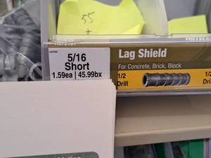 lot 1498 image: Lot of (100) Hillman 516 Short Lag Screw Shield  12 Drill  For Concrete, Brick, Block #H370191