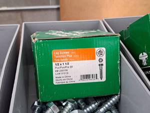 lot 1506 image: Lot of (50) Hillman Zinc Lag Screws 12x1-12  Hex Head #H230116