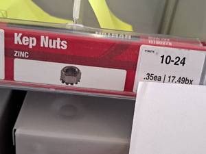 lot 1514 image: Lot of (284) Hillman 10-24 Zinc Kep Nuts #H180276