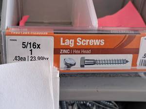 lot 1521 image: Lot of (175) Hillman Zinc Lag Screws 516x1  Hex Head #H230039