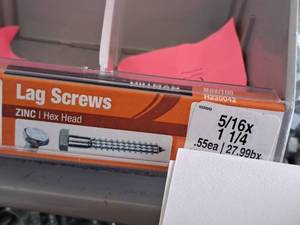 lot 1522 image: Lot of (115) Hillman Zinc Lag Screws 516x1-14  Hex Head #H230042