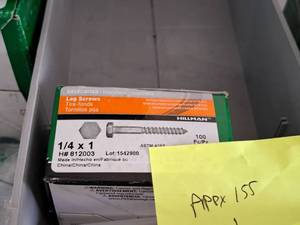 lot 1523 image: Lot of (100) Hillman Galvanized Lag Screws 14x1  Hex Head #H812003