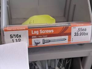 lot 1527 image: Lot of (61) Hillman Galvanized Lag Screws 516x1-12  Hex Head #H230045