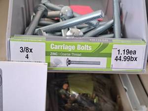 lot 1539 image: Lot of (19) Hillman Zinc Carriage Bolts 38-16x4  Coarse Thread #H240180