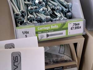 lot 1544 image: Lot of (117) Hillman Zinc Carriage Bolts 14-20x5  Coarse Thread #H240054