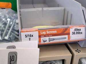 lot 1555 image: Lot of (100) Hillman Zinc Lag Screws 516x2  Hex Head #H230051