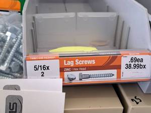 lot 1556 image: Lot of (100) Hillman Zinc Lag Screws 516x2  Hex Head #H230051