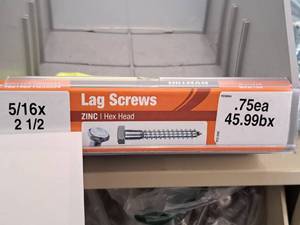 lot 1563 image: Lot of (100) Hillman Zinc Lag Screws 516x2-12  Hex Head #H230054