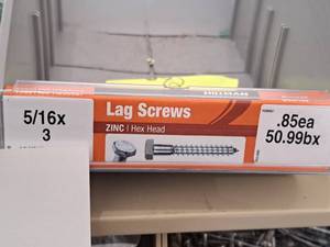 lot 1568 image: Lot of (100) Hillman Zinc Lag Screws 516x3  Hex Head #H230057