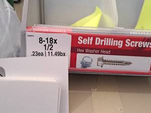lot 1577 image: Lot of (280) Hillman Self Drilling Screws 8-18x12  Hex Washer Head #H560312