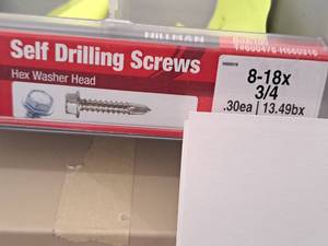 lot 1579 image: Lot of (200) Hillman Self Drilling Screws 8-18x34  Hex Washer Head #H560316