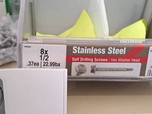 lot 1618 image: Lot of (220) Hillman Self Drilling Screws 8x12  Hex Washer Head #H822620