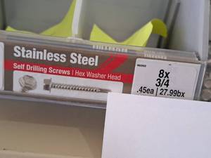 lot 1619 image: Lot of (193) Hillman Self Drilling Screws 8x34  Hex Washer Head #H822622
