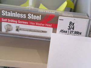 lot 1620 image: Lot of (200) Hillman Self Drilling Screws 8x34  Hex Washer Head #H822622