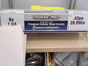 lot 1625 image: Lot of (344) Hillman Stainless Steel Premium Exterior Wood Screws 8x1-34  Star Drive #H47921