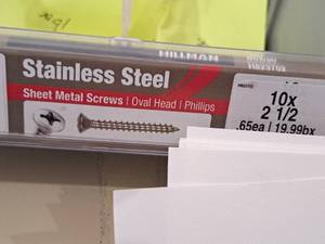 lot 1645 image: Lot of (100) Hillman Stainless Steel Sheet Metal Screws 10x2-12  Oval Head  Phillips Drive #H823702