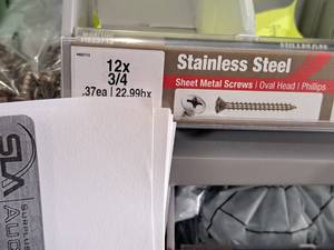lot 1647 image: Lot of (100) Hillman Stainless Steel Sheet Metal Screws 12x34  Oval Head  Phillips Drive #H823712
