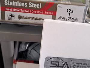 lot 1650 image: Lot of (200) Hillman Stainless Steel Sheet Metal Screws 12x1  Oval Head  Phillips Drive #H823716