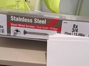 lot 1685 image: Lot of (477) Hillman Stainless Steel Sheet Metal Screws 8x34  Oval Head  Phillips Drive #H823662
