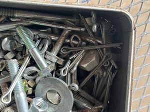 little tool box of new bolts & cotter pins