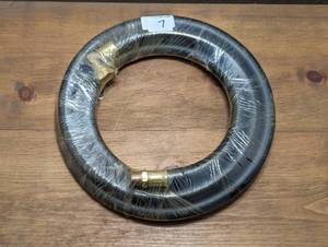 lot 7 image: 10ft - 12 Oil Resistant Rubber Hose - 300psi20bar - 90 deg swivel female & straight male
