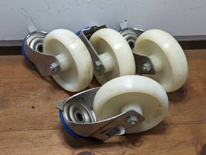 lot 56 image: Set of 4 - 6 Hard Poly Casters - Heavy Duty - ST520