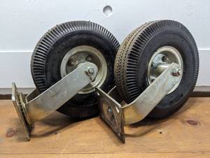 lot 17 image: Pair 10 - 4.103.50-4 Tube Swivel Casters - Max Load 500 Lbs - Heavy Duty