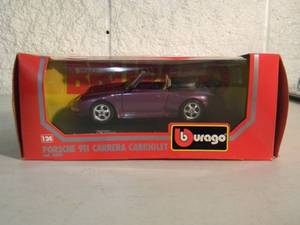 BBURAGO 124 SCALE PORSCHE 911 CARRERA CABRIOLET cod. 0590 - GREAT PIECE - NICE - IN BOX - SEE PICTURES
