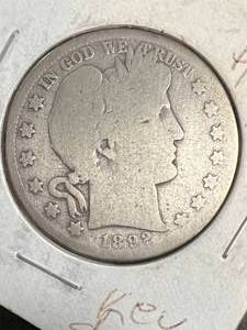 lot 05 image: 1892-S US BARBER HALF DOLLAR KEY DATE