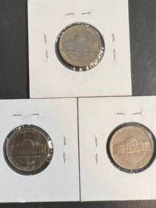 lot 06 image: 3 US JEFFERSON NICKELS 1954 1955 1958
