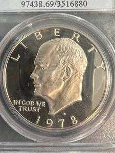 lot 07 image: 1978-S US PROOF EISENHOWER DOLLAR PCGS PR69DCAM