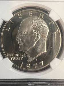 lot 31 image: 1977-S US PROOF EISENHOWER DOLLAR NGC PF69 ULTRA CAMEO