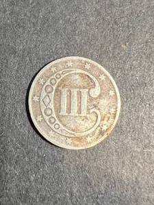 lot 39 image: 1852 US 3 CENT SILVER