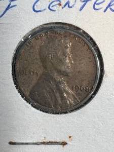 lot 53 image: 1968 US OFF CENTERED LINCOLN CENT
