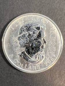 lot 61 image: 1 TROY OZ .9999 FINE SILVER 2007 CANADIAN MAPLE LEAF