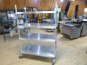 lot 19 image: Metal Shelving on Wheels
