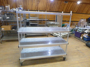 lot 25 image: Metal Shelving on Wheels