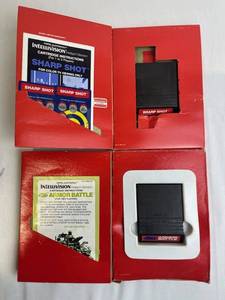 lot 26 image: Vintage 1979 Intellevision Video Games - Sharp Shot and Armor Battle (Working)