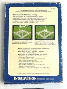 lot 32 image: Major League Baseball (Intellivision, 1979) - Box and Controller Overlay only (No Game)